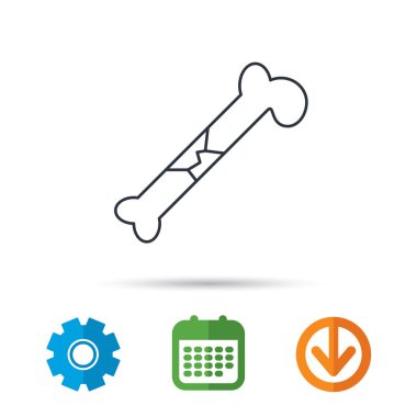 Kemik kırığı simgesi. Travmatoloji işareti.