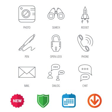 Fotoğraf, başlangıç roket ve arama simgeleri.