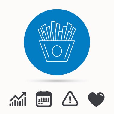 Cips simgesi. Patates kızartması yemek işaret hızlı.