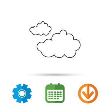 Bulutlu simgesi. Bulutlu hava işareti.