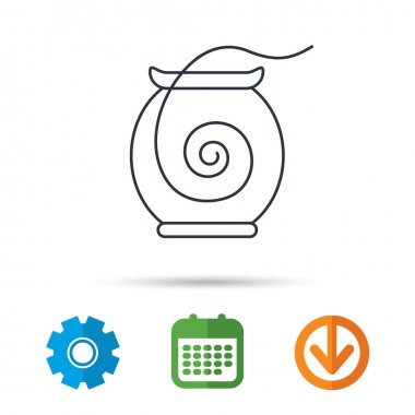 Diş ipi simgesi. Diş işareti Temizleme.