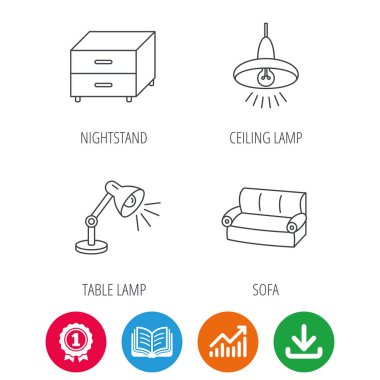 Kanepe, Masa lambası ve komidin simgeleri.