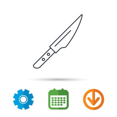 Mutfak bıçak simgesi. Şef aracı işareti.