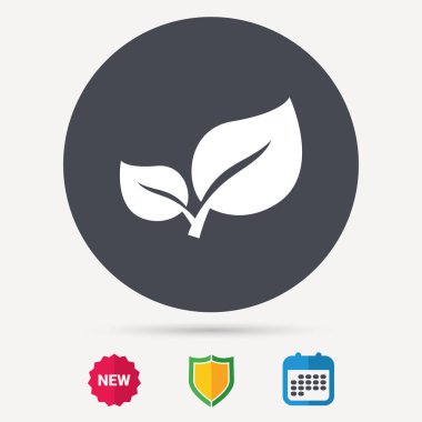 Yaprak simgesi. Taze organik ürün işareti.