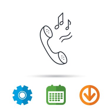 Telefon simgesi. Çağrı adı melodi.