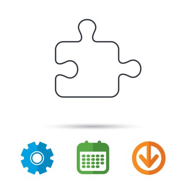 Bulmaca simgesi. Jigsaw mantıksal oyun işareti.