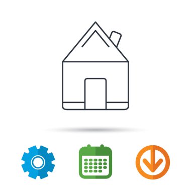 Emlak simgesi. Ev bina oturum.