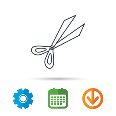 Bahçe makası simgesi. Secateurs işareti aracı.