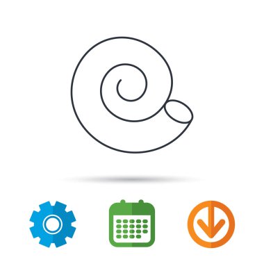 Deniz kabuğu simgesi. Sarmal seashell işareti.