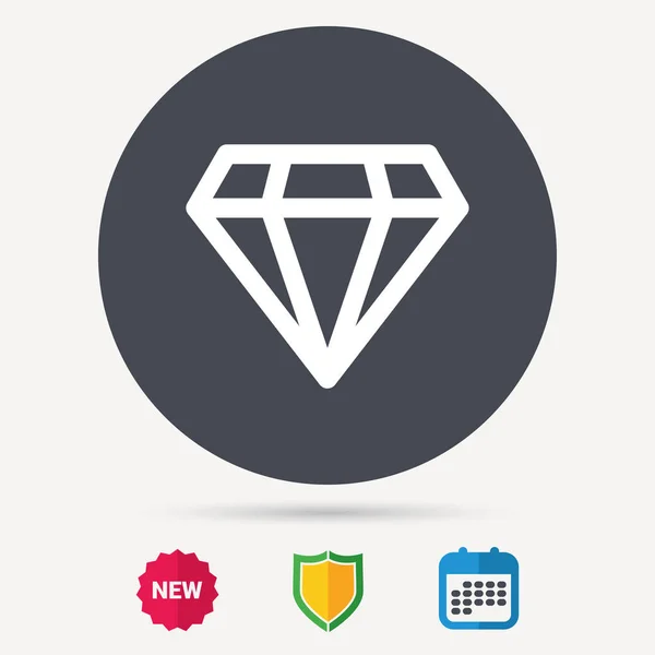 Diamant-Symbol. Schmucksteinschild. — Stockvektor