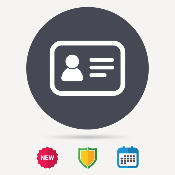 Ícone do cartão de identificação. Documento de 