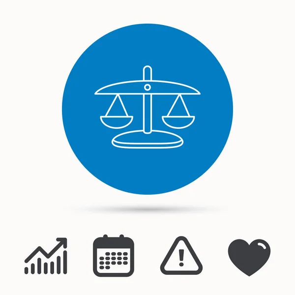 Scales of Justice icon. Law and judge sign. — Stock Vector