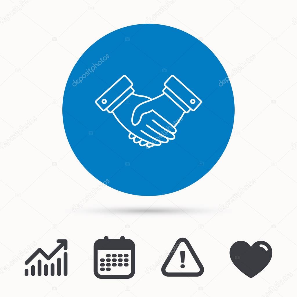 Handshake icon. Deal agreement sign.
