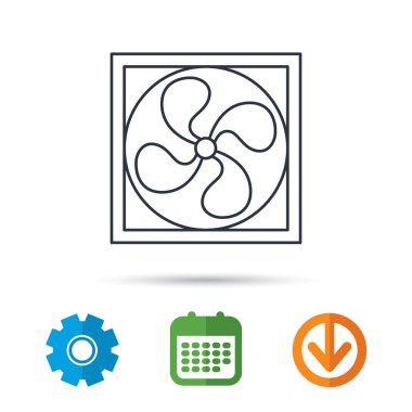 Havalandırma simgesi. Fan veya pervane işareti.