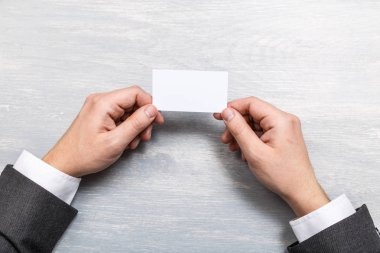 Elini tut boş kartvizit tasarım mockup.
