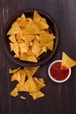 Cips cips. Lezzetli tuzlu tortilla snack.