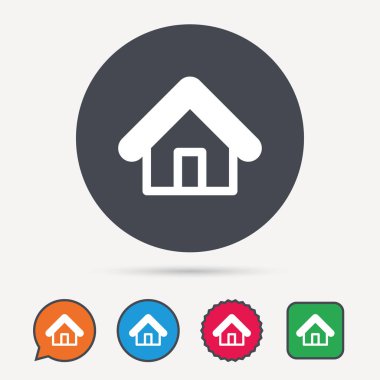 Ev simgesini. Ev bina oturum.