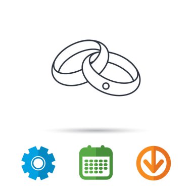 Alyans simgesi. Gelin ve damat takı.