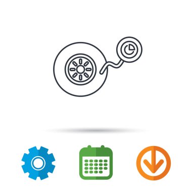 Tekerlek Baskı simgesi. Lastik Servisi işareti.