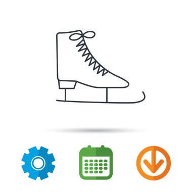 Buz pateni simgesi. Buz pateni ekipman işareti.