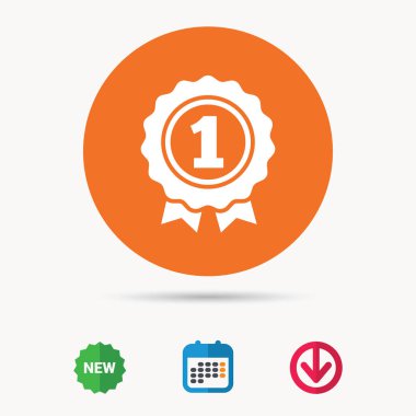 Ödül madalya simgesi. Kazanan amblemi işareti.