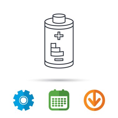 Pil simgesi. Elektrik işareti.