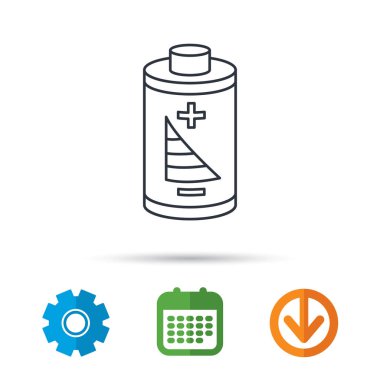 Pil simgesi. Elektrik işareti.