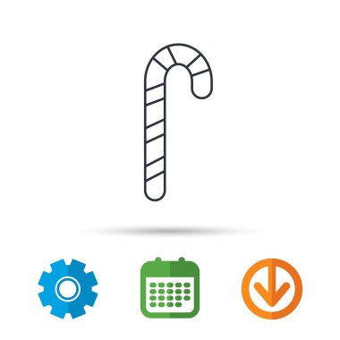 Şeker kamışı simgesi. Tatlı şeker lolipop işareti.