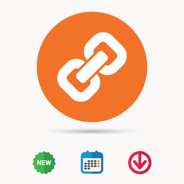 Zincir simgesi. Internet web köprü işareti.