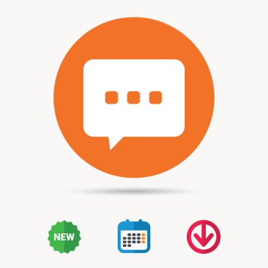 Sohbet simgesi. Konuşma balonu işareti.