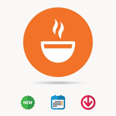 Kahve fincanı simge. Sıcak çay içmek işareti.