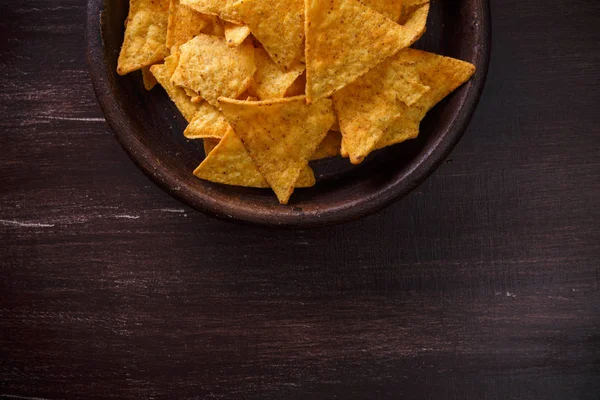 Nachos chips. Delicious salty tortilla snack. — Stock Photo, Image