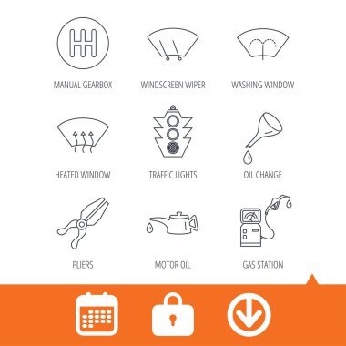 Motor yağı değiştirmek, trafik ışıkları ve pense.