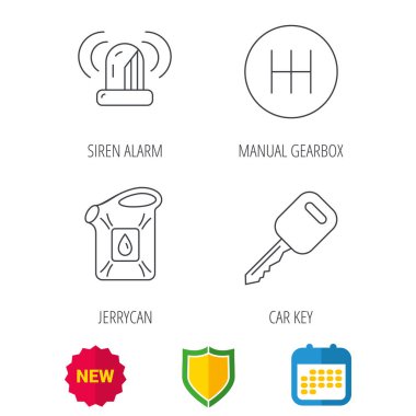 Manuel şanzıman, bidon ve araba tuþu simgeleri.