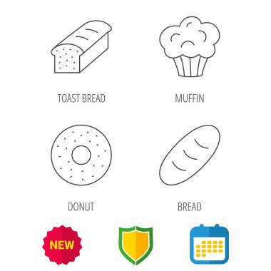 Çörek, çörek ve tost ekmeği simgeleri.