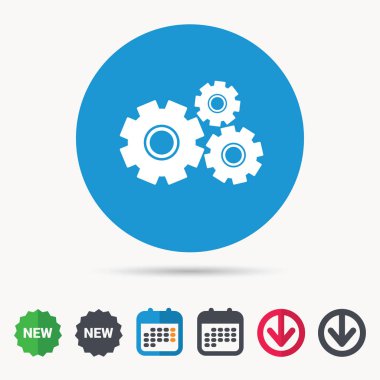 Cogwheels simgesi. Onarım hizmeti işareti.