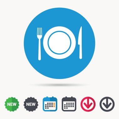 Tabak, çatal ve bıçak simgeler. Çatal bıçak takımı işareti.