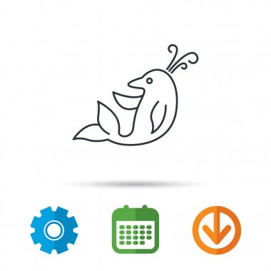 Yunus simgesi. Deniz memeli işareti.