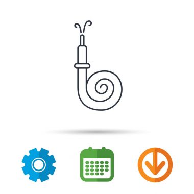 Yangın hortum reel simgesi. İşareti itfaiye istasyonu.