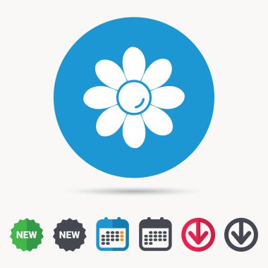 Çiçek simgesi. Çiçekçi bitki yaprakları işareti ile.