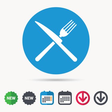 Çatal ve bıçak simgeler. Çatal bıçak takımı işareti.