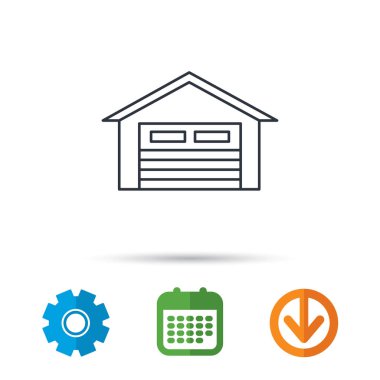 Otomatik garaj simgesi. Park işareti taşıma.