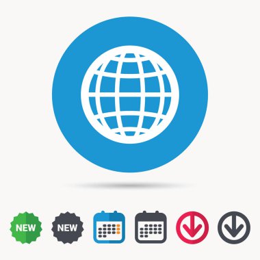 Küre simgesi. Dünya ya da Internet işareti.