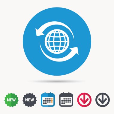 Küre simgesi. Dünya ya da Internet işareti.