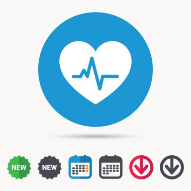 Kalp atışı simgesi. Kardiyoloji sembolü.