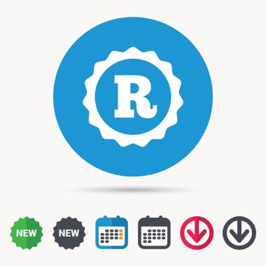 Kayıtlı ticari marka simgesi. Fikri eser.