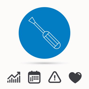 Tornavida simgesi. Onarım veya düzeltme aracı işareti.