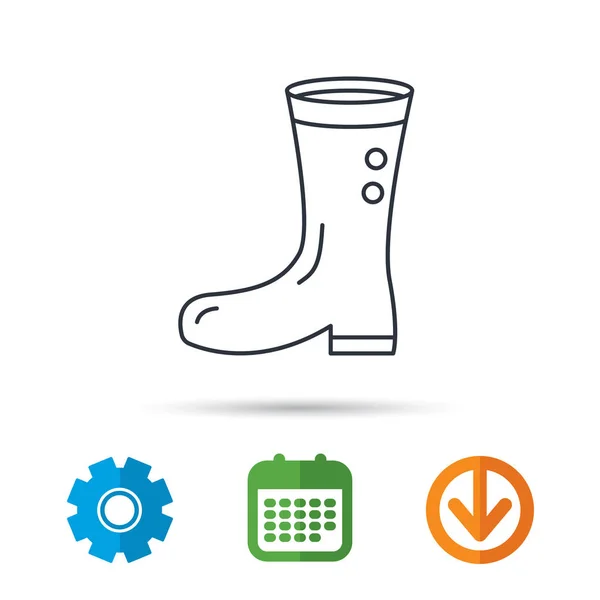 Boots icon. Garden rubber shoes sign. — Stock Vector