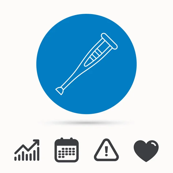 Crutch icon. Orthopedic therapy sign. — Stock Vector