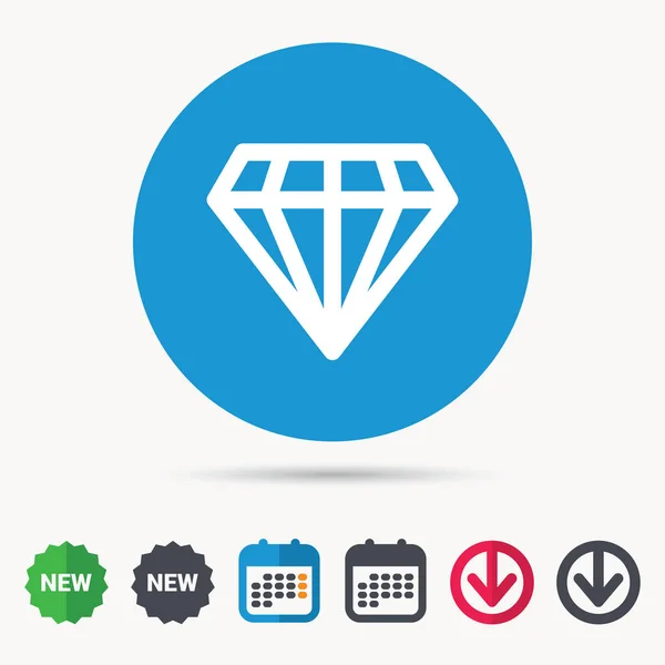 Diamant pictogram. Sieraden Edelsteen teken. — Stockvector